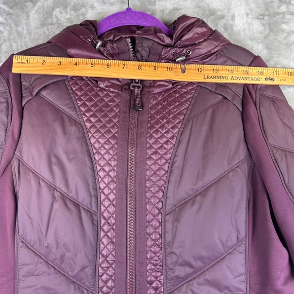 Athleta Rock Ridge PrimaLoft Jacket Womens L Purple Quilted Hooded Coat (1397) - Picture 11 of 14